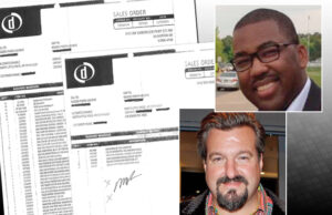 Bank records show that money loaned to John Rogers (below) for purchasing equipment for his business instead went to an account used by Earl Scott (top), a former football teammate of Rogers.