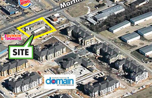 The property site bordered in yellow above may become the location of a Jimmy John's restaurant.