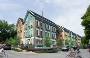 A rendering of Moses Tucker Real Estate's new project,&nbsp;The Row at Legion Village, between Capitol and Sixth streets.