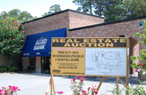 Allied Bank’s 4900 Kavanaugh Blvd. branch in Little Rock is on a list of properties to be auctioned later this month.