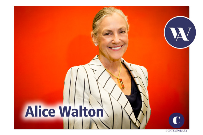 Philanthropist and Crystal Bridges Museum of American Art board chair Alice Walton, at Crystal Bridges with the painting “No. 210/No. 211 (Orange)” by Abstract Expressionist Mark Rothko (part of the museum’s permanent collection).