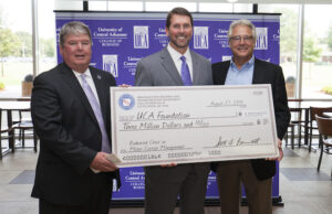 Tom Courtway, president of the University of Central Arkansas, Scott Bennett, AHTD director and Steve Williams, chairman and CEO of Maverick USA, Inc.&nbsp;