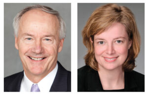 Gov. Asa Hutchinson and U.S. District Judge Kristine Baker