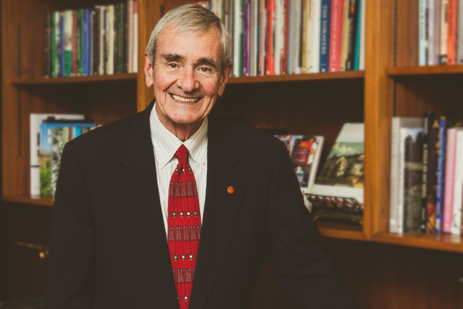 Interim Chancellor Dan Ferritor said that the University of Arkansas in Fayetteville has been his life for more than 40 years. &ldquo;This university gave so much to me.&rdquo;