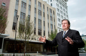 Mark Stodola, the mayor of Little Rock, stands along Main Street between Capitol Avenue and 6th Street.