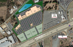 Plans by GBT Realty of Brentwood, Tennessee, of The Shoppes at Benton.