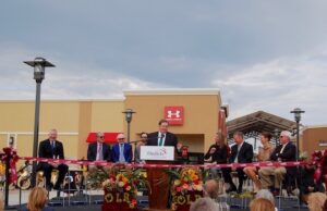 Little Rock Mayor Mark Stodola was among the speaker's at Friday's grand opening ceremony for the Outlets of Little Rock.