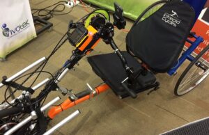 InvoTek of Alma provides electronic braking and gear-shifting technology&nbsp;for the Intrepid handcycle, displayed at the recent Arkansas Spinal Cord Commission annual conference held in Benton.