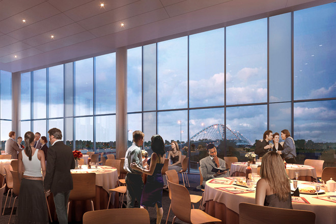 Rendering of the post-remodel interior of the Robinson Center.