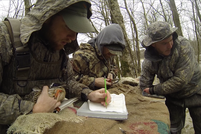 From left to right, Alan Humphrey, Chris Watt and Cody Williams, all graduates of the School of Forestry and Natural Resources at UAM. All now work full time in wildlife management.