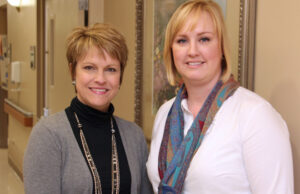 Foundation CHI St. Vincent developmental specialist Fran Webb, left, and administrator of wellness programs Amy Funderburk.