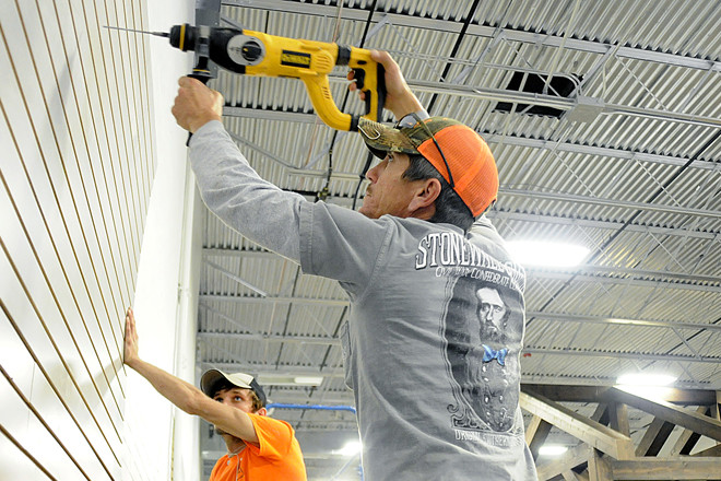 Stocking is in full swing at the Hays super store while subcontractors rush to complete the transformation of the former Coca Cola Bottling Plant in Jonesboro from industrial facility to retail destination.