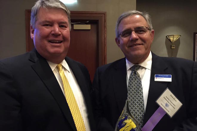 UCA President Tom Courtway and Conway Corp CEO Richard Arnold at the National Philanthropy Day Luncheon in Little Rock.
&nbsp;