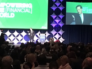 Gary Norcross of FIS addresses the 150th annual meeting of the Little Rock Regional Chamber of Commerce. Norcross announced the launch of the company's FinTech Accelerator program in Little Rock.