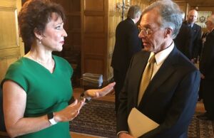 ARA board chair Sonja Hubbard and ARA president and CEO Jerry Adams at Thursday's announcement.&nbsp;