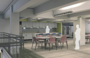 A rendering of the planned kitchen area in the Technology Park.