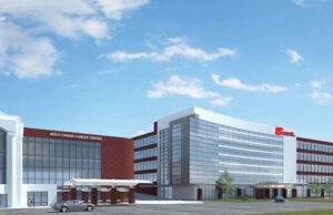A rendering of the new Jackson Avenue &ldquo;front door&rdquo; to the medical center.