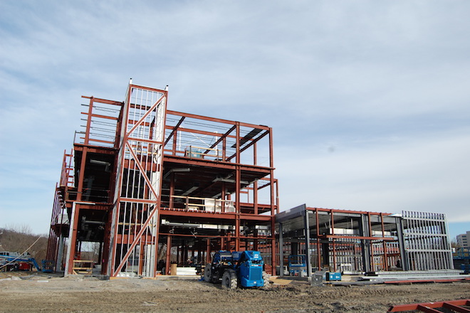 ATA International Global Headquarters construction progress as seen from Brookwood Drive.&nbsp;