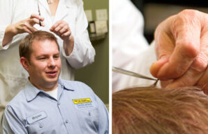 Follicle sampling usually involves cutting or shaving an inch-and-a-half of hair.