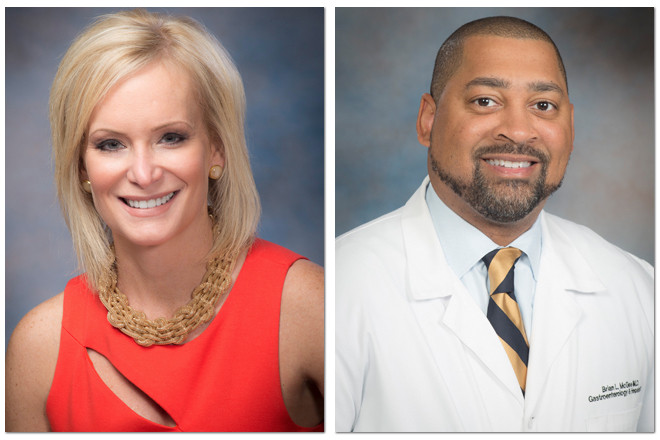 Dr. Heather Owens and Dr. Brian McGee of Saline Memorial Hospital.