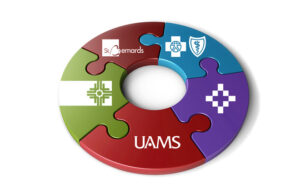 The Partnership for a Healthy Arkansas is owned equally by Arkansas Blue Cross & Blue Shield, Baptist Health, the University of Arkansas for Medical Sciences, St. Bernards Healthcareand Washington Regional Medical System.
