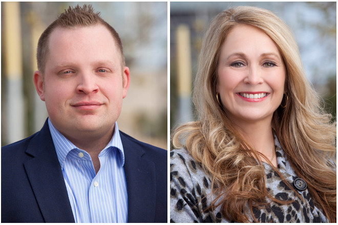 Matt Smith and Linda Allison of JTS Financial in Jonesboro