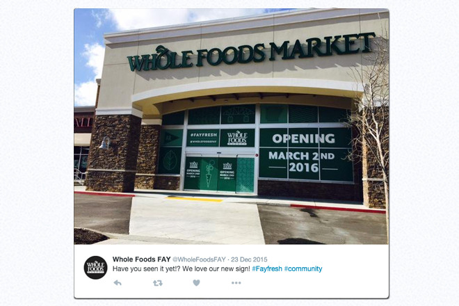 Whole Foods at 3425 N. College Avenue in Fayetteville.