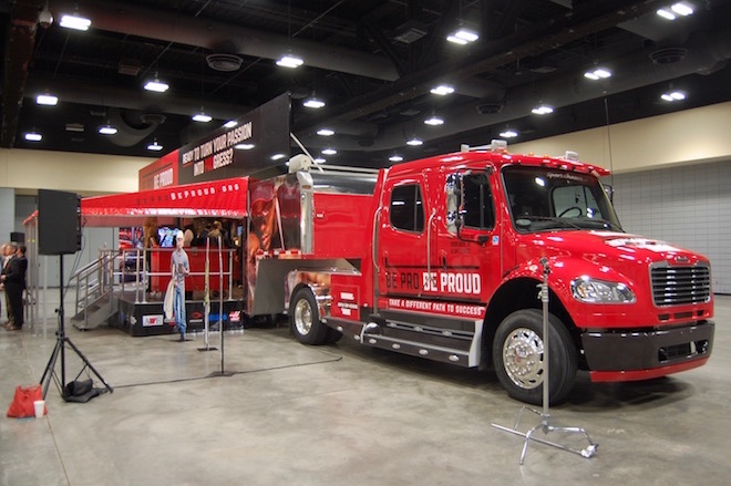 The "Be Pro Proud" mobile unit, which will travel the state and visit companies, schools and events to showcase skilled trade professions.&nbsp;