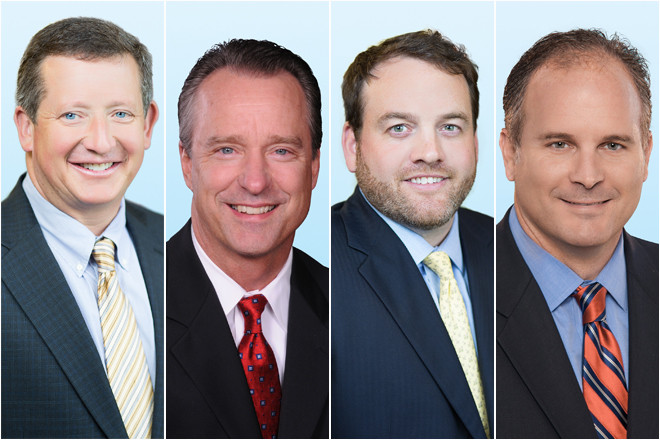 Kevin Huchingson, Mark Bentley, Isaac Smith and Steve Lane of Colliers International Arkansas.