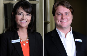 Kathryn Hicks and Harrison Young of Centennial Bank.