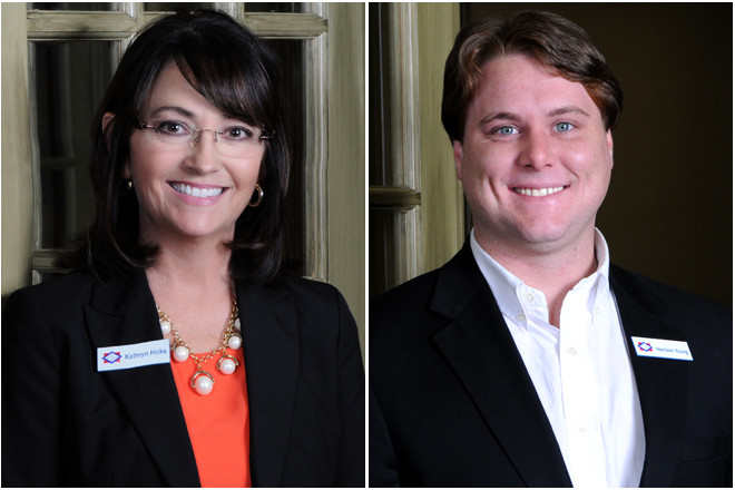 Kathryn Hicks and Harrison Young of Centennial Bank.