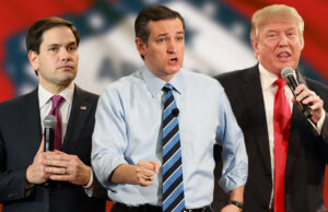 Marco Rubio, Ted Cruz () and Donald Trump lead in polling of Arkansan's preference for GOP presidential candidates. | (Crush Rush/Andrew Cline/CJ Hanevy)