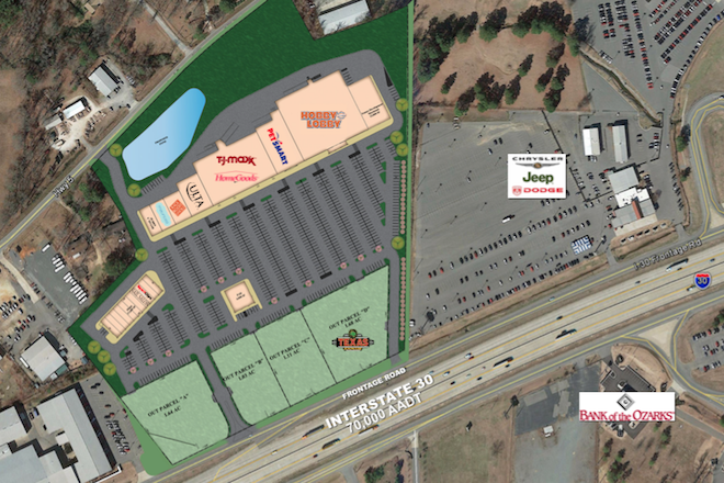 The location off of Interstsate 30 for the future Shoppes at Benton. Stores include Ulta, TJ Maxx, Home Goods, Pet Smart and Hobby Lobby.