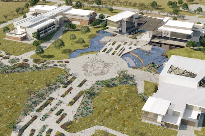 An architect's rendering of the Arkansas State University Campus Queretaro, under construction now in Mexico.