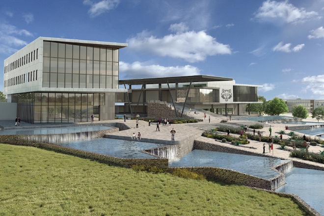 An architect's rendering of the Arkansas State University Campus Queretaro, under construction now in Mexico.