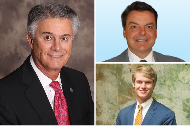 Clockwise from left: Chris Polychron of Hot Springs, who served as president of the National Association of Realtors in 2015; 
Brandon Rogers of Colliers International Arkansas in Little Rock; and  Eddie Bailey of Flake & Kelley Commercial in Little Rock.