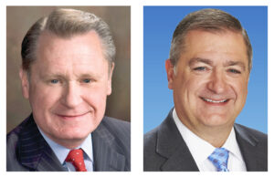 Former UA Chancellor G. David Gearhart and his brother, Wal-Mart Executive Vice President Jeffrey J. Gearhart.