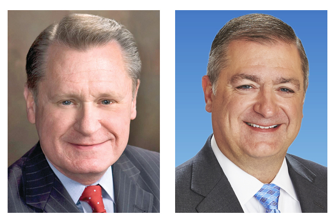 Former UA Chancellor G. David Gearhart and his brother, Wal-Mart Executive Vice President Jeffrey J. Gearhart.