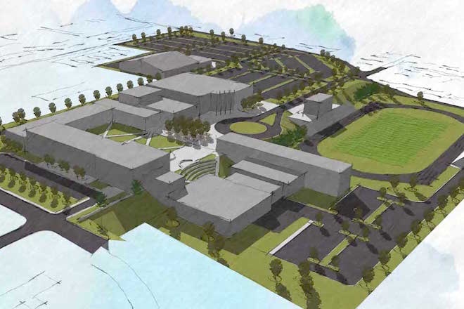 Renderings by WER Architects/Planners of Little Rock of the new Jacksonville High School.