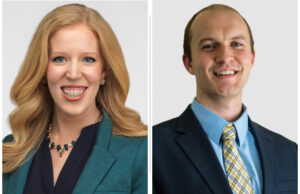 Katie Hall of Arkansas Lighthouse for the Blind and Tyler Pearson of Children’s Advocacy Centers of Arkansas in North Little Rock.