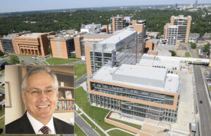 University of Arkansas for Medical Sciences Chancellor Dan Rahn (inset) would like to see more state funding for the academic health center.