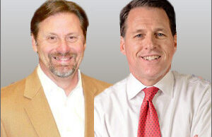 Former One Bank & Trust executives Brad Paul and Mike Heald.