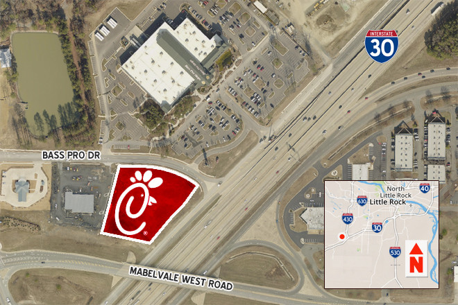 Chick-fil-A has room for another location in Little Rock with its purchase of 2.34 acres on Bass Pro Drive near the Gateway Town Center.