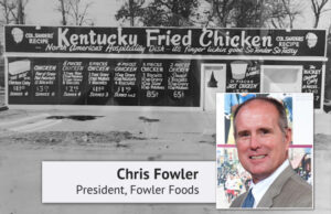The first chicken store acquired by Wallace Fowler in 1965 in Jonesboro (above) was relocated to new quarters.