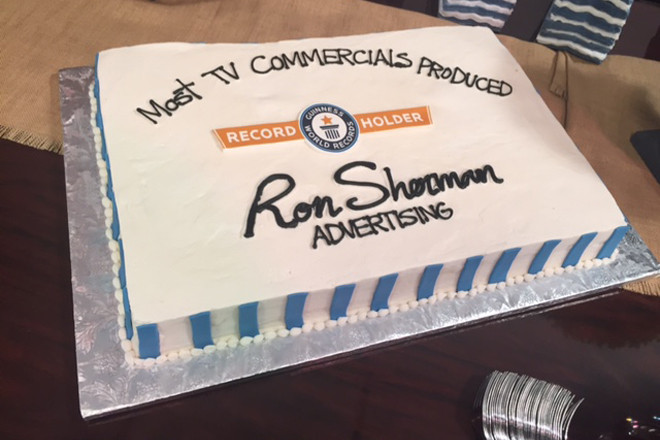 Ron Sherman celebrated a Guinness record, with icing on top.