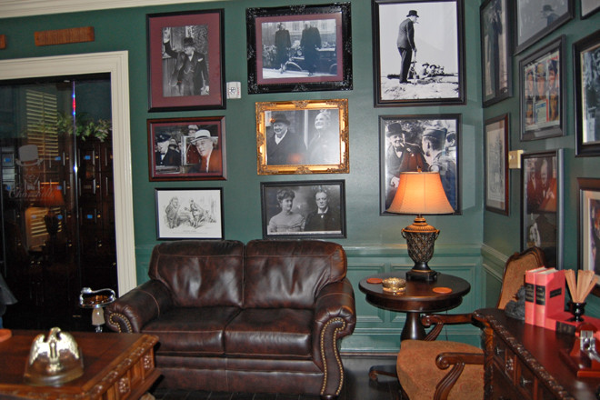 The cigar room in the 1836 Club.