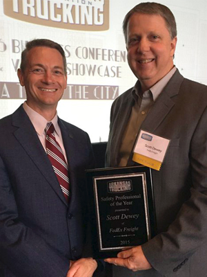 David O'Neal of the Arkansas Trucking Association with Scott Dewey of FedEx Freight in Harrison.