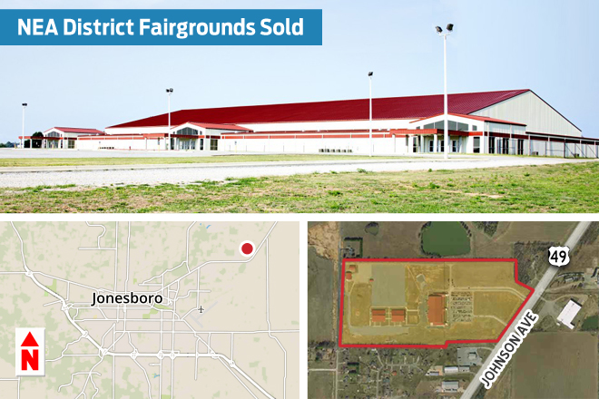 The property has six buildings, including an 115,000-SF exhibit building, and nearly 78 acres of land.