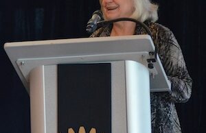 Arkansas State University Heritage Sites Director Ruth Hawkins speaks to the Rotary Club of Little Rock on Tuesday.&nbsp;