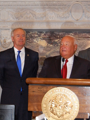 Gov. Asa Hutchinson and Bobby Martin.